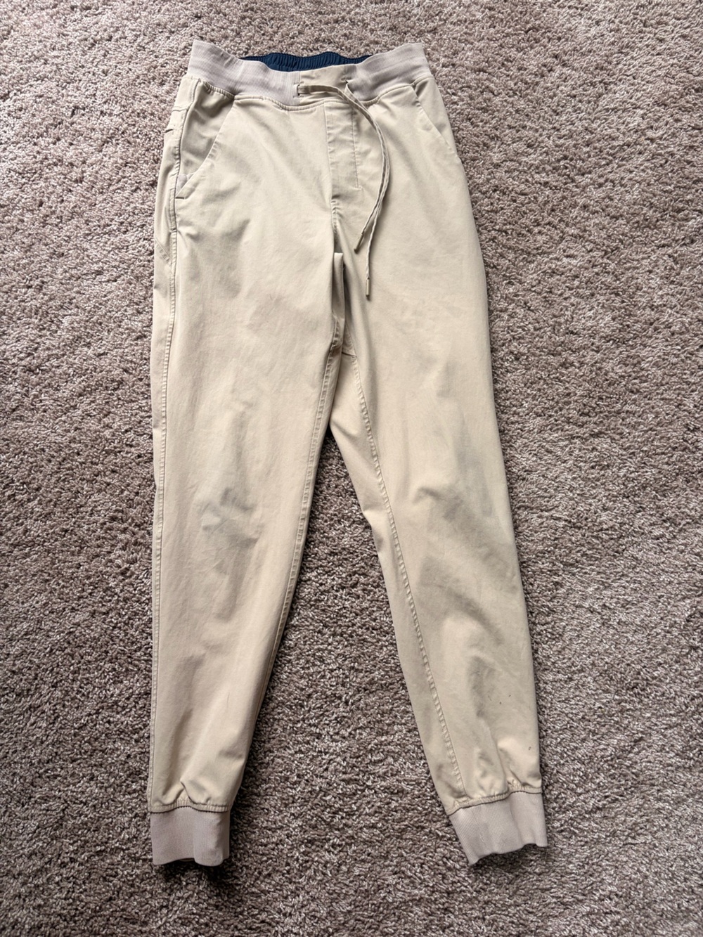 Birddogs Men's Drawstring Chino Joggers in Light Khaki